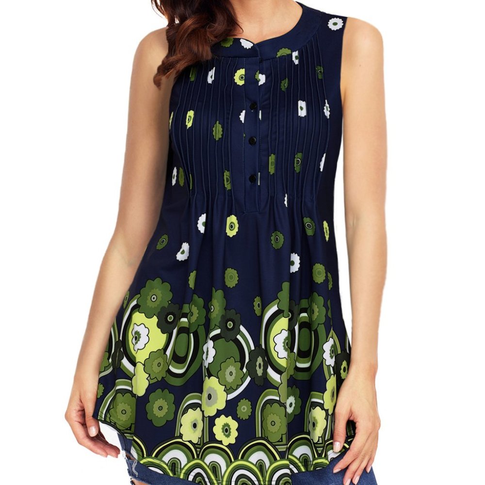 Top / Blouse Beautiful Floral Print Flowy Tank Top